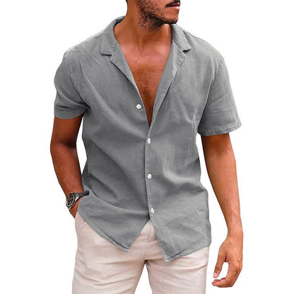 best Men's Tops Casual Button Down Shirt Short Sleeve Beach Shirt Summer 4 shop online at M2K Trends for