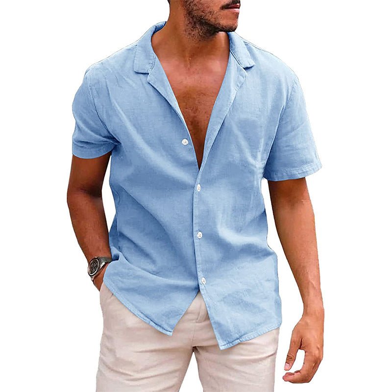 best Men's Tops Casual Button Down Shirt Short Sleeve Beach Shirt Summer 4 shop online at M2K Trends for