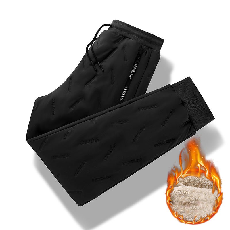best Men's Trousers Winter Velvet Thickening Loose Fleece Pants With Zip Pocket Large Size Windproof Warm Jogging Pants 0 shop online at M2K Trends for