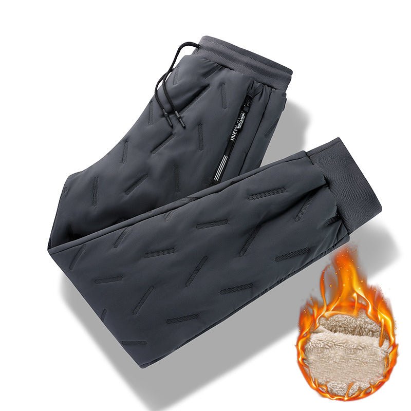 best Men's Trousers Winter Velvet Thickening Loose Fleece Pants With Zip Pocket Large Size Windproof Warm Jogging Pants 0 shop online at M2K Trends for