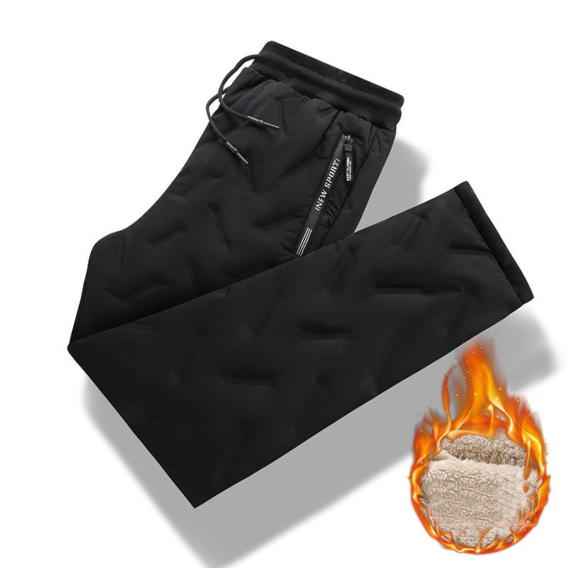 best Men's Trousers Winter Velvet Thickening Loose Fleece Pants With Zip Pocket Large Size Windproof Warm Jogging Pants 0 shop online at M2K Trends for
