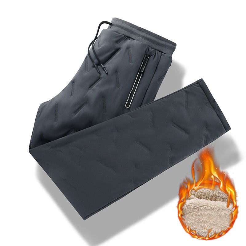 best Men's Trousers Winter Velvet Thickening Loose Fleece Pants With Zip Pocket Large Size Windproof Warm Jogging Pants 0 shop online at M2K Trends for