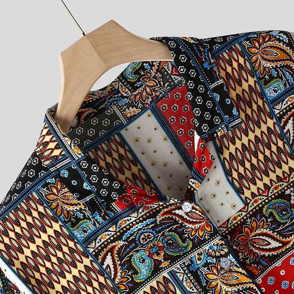 best Mens Vintage Ethnic Style Printing Loose Short Casual Shirt 0 shop online at M2K Trends for