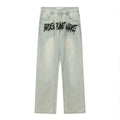 best Men's Washed Embroidered Straight Leg Denim Trousers 0 shop online at M2K Trends for mens pants