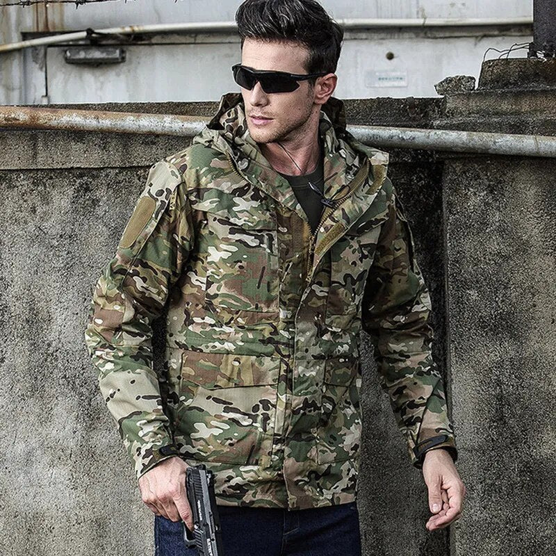 best Men's Waterproof Jacket Military Tactical Windshield Autumn Army Camouflage Husband Men Windbreaker Hood Coat Bomber Male Jacket shop online at M2K Trends for