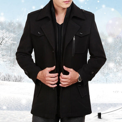 best Men's Woolen Coat Mid-length Korean Style 0 shop online at M2K Trends for