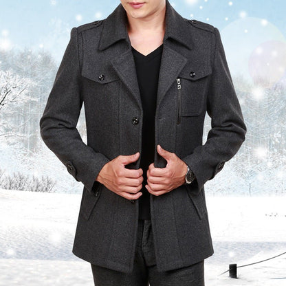 best Men's Woolen Coat Mid-length Korean Style 0 shop online at M2K Trends for