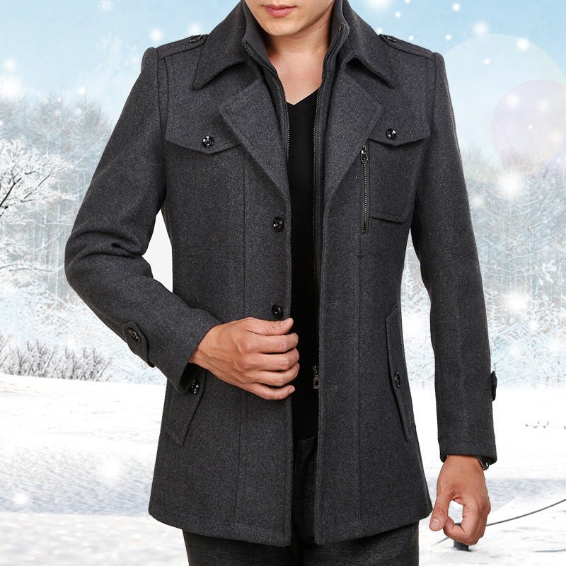 best Men's Woolen Coat Mid-length Korean Style 0 shop online at M2K Trends for