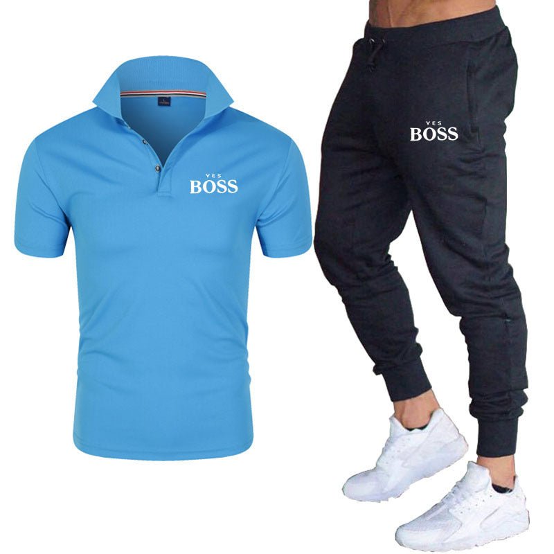 best Mens Yes Boss POLO Shirt Fashion Short Sleeve Shorts Suit 0 shop online at M2K Trends for