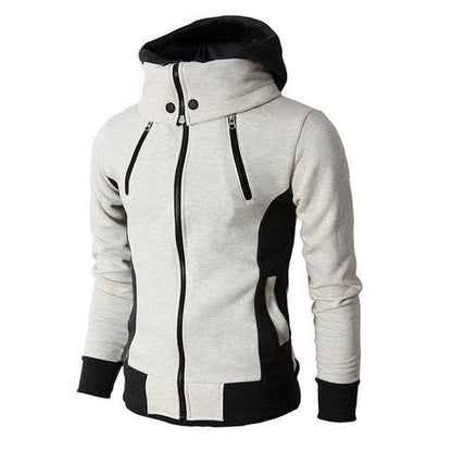 best Men's Zip UP Hooded Jacket Fake Two Piece Sports Cardigan Casual Slim Sweatshirt Jacket 0 shop online at M2K Trends for