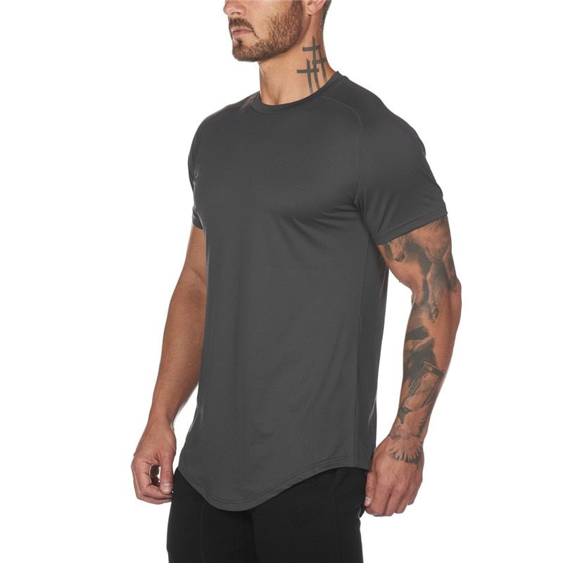 best Mesh T-Shirt Clothing Tight Gym Mens Summer New Brand Tops Tees Homme Solid Quick Dry Bodybuilding Fitness Tshirt 0 shop online at M2K Trends for