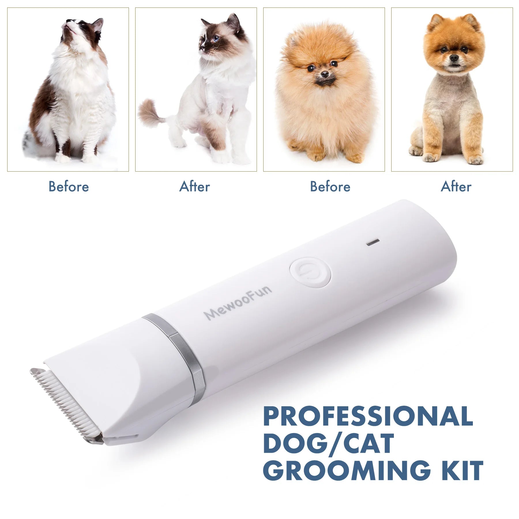 best Mewoofun 4 in 1 Pet Electric Hair Clipper with 4 Blades Grooming Trimmer Nail Grinder Professional Recharge Haircut For Dogs Cat shop online at M2K Trends for