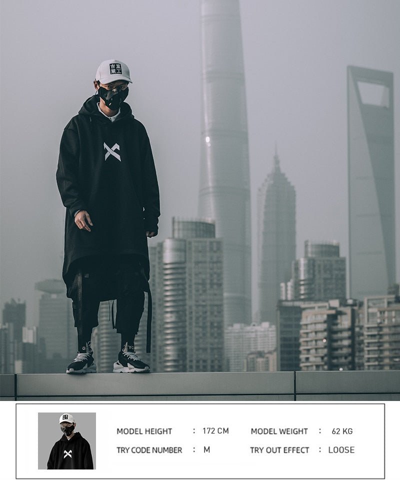 best michalkova japanese sweatshirt Mens Oversize Hoodies Long Cloak Hip Hop Gothic Outwear Streetwear Coat Harajuku Style Male Tops 0 shop online at M2K Trends for