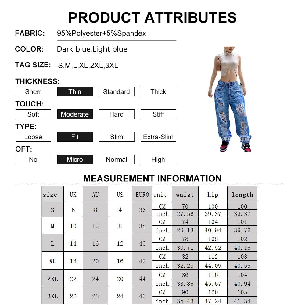 best Mid Waist Ripped Baggy Jeans Women Wide Leg Pants Mom Blue Trousers Loose Hole Vintage Streetwear Pantalones Spodnie Damskie 0 shop online at M2K Trends for