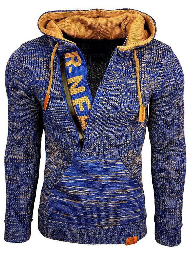 best Mixed Color Sweater Hooded Pullover Sweater Long-Sleeved Sweater Coat 0 shop online at M2K Trends for