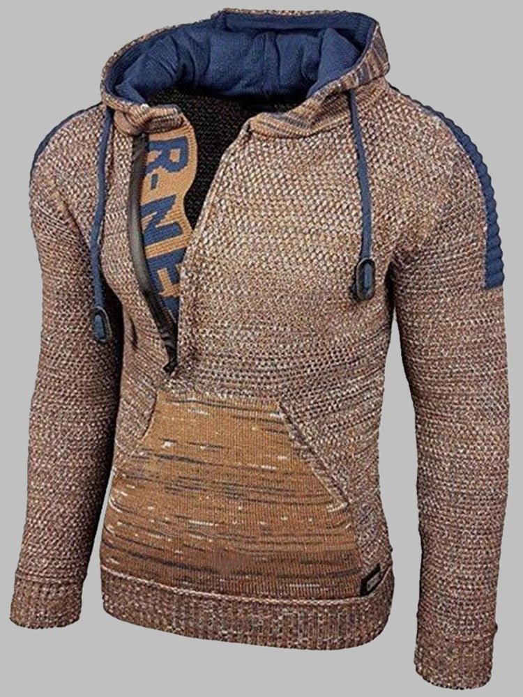 best Mixed Color Sweater Hooded Pullover Sweater Long-Sleeved Sweater Coat 0 shop online at M2K Trends for