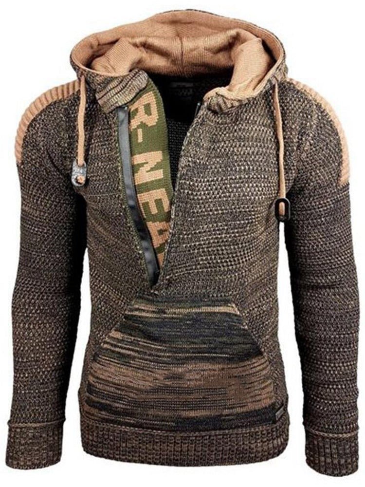 best Mixed Color Sweater Hooded Pullover Sweater Long-Sleeved Sweater Coat 0 shop online at M2K Trends for