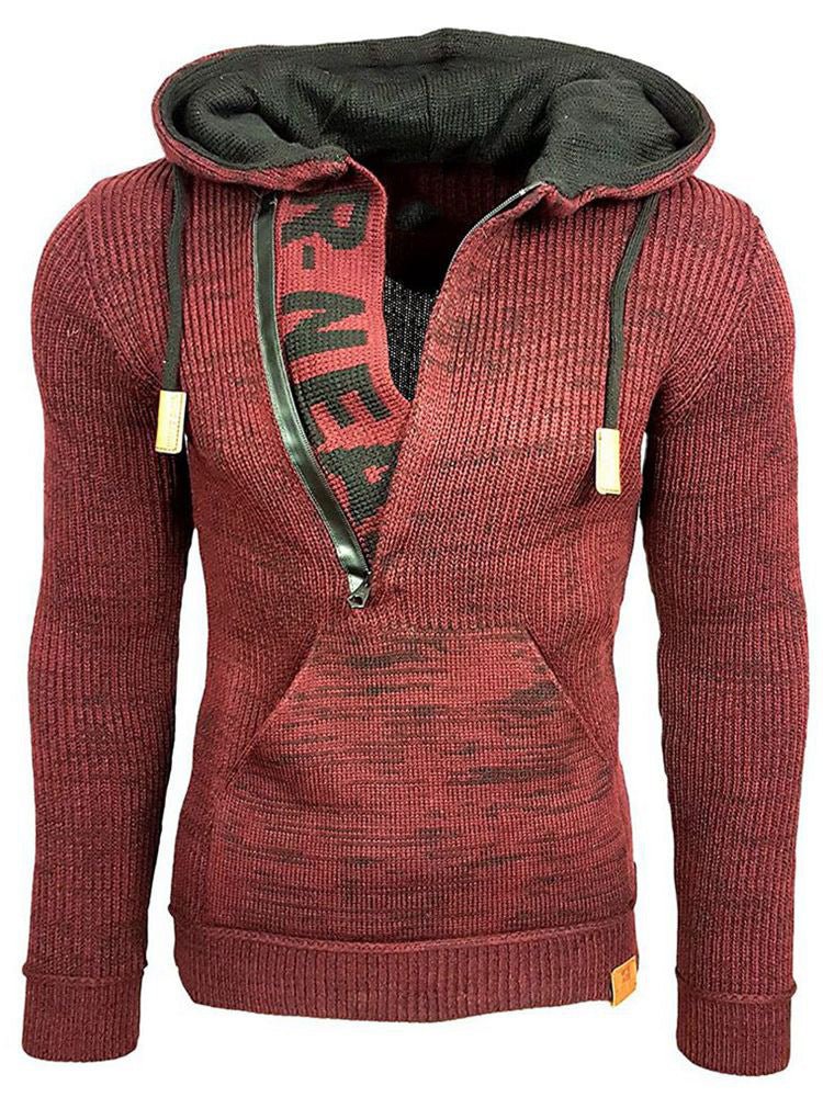 best Mixed Color Sweater Hooded Pullover Sweater Long-Sleeved Sweater Coat 0 shop online at M2K Trends for