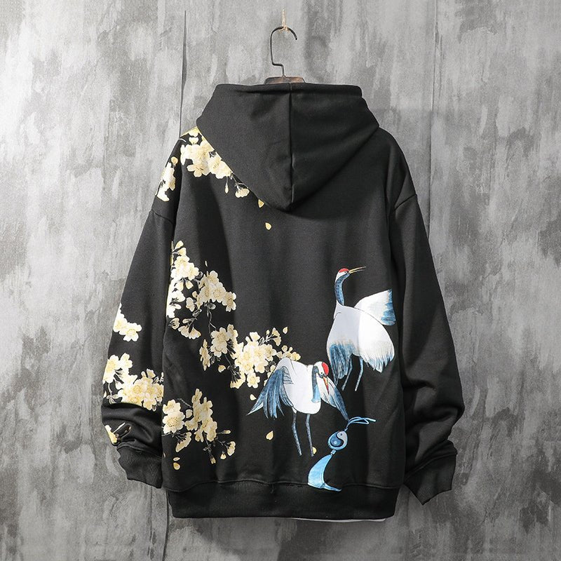 best National Tide Crane Sweater Men's Hooded Loose Peach Blossom Antique Coat 0 shop online at M2K Trends for