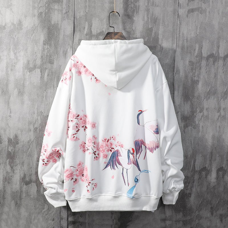 best National Tide Crane Sweater Men's Hooded Loose Peach Blossom Antique Coat 0 shop online at M2K Trends for