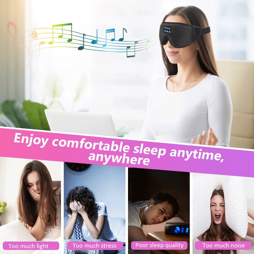 best New 3D wireless music headphone sleep breathable smart eye mask Bluetooth headset call with mic for ios Android masks shop online at M2K Trends for Wireless