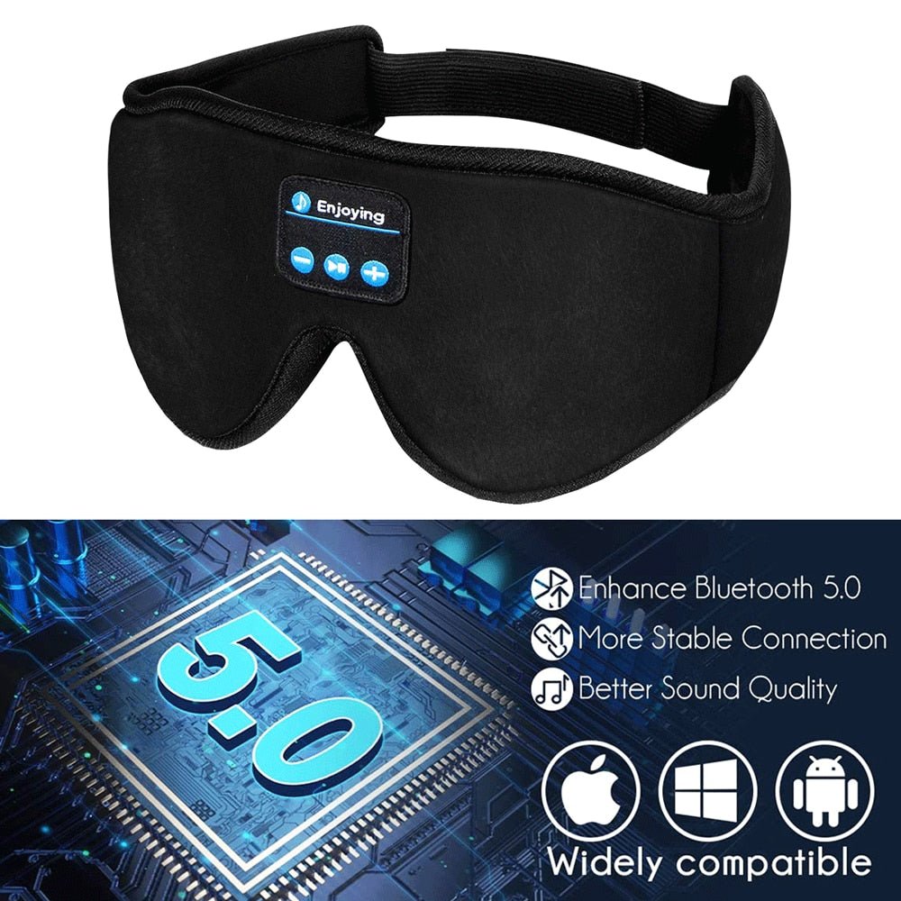 best New 3D wireless music headphone sleep breathable smart eye mask Bluetooth headset call with mic for ios Android masks shop online at M2K Trends for Wireless