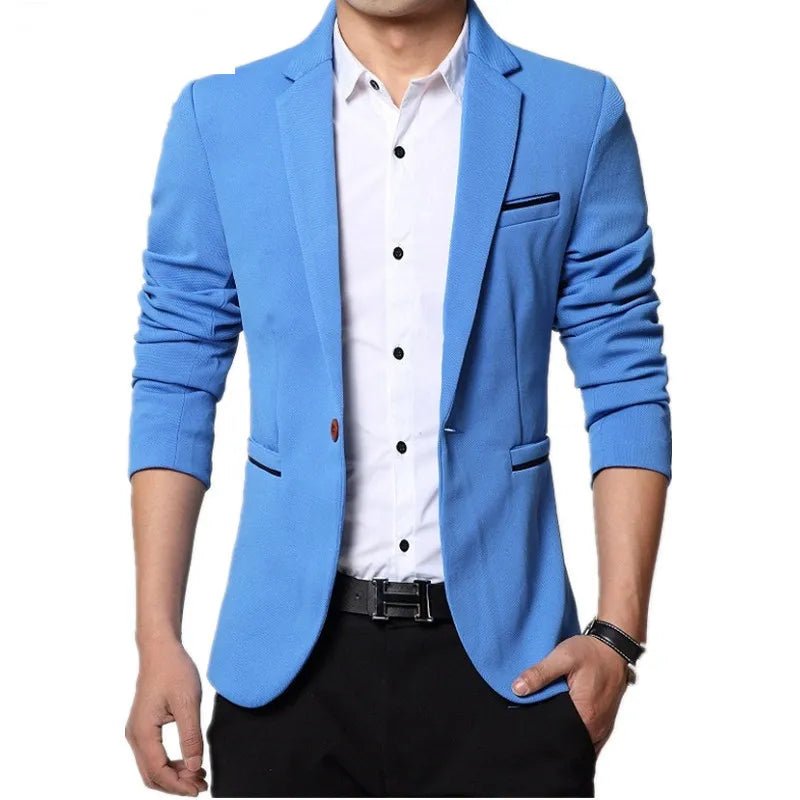 best New Arrival high quality Men Suit Single Button Leisure Blazers Jacket Men men's Korean Fashion Slim Fit Casual Blazer suits shop online at M2K Trends for