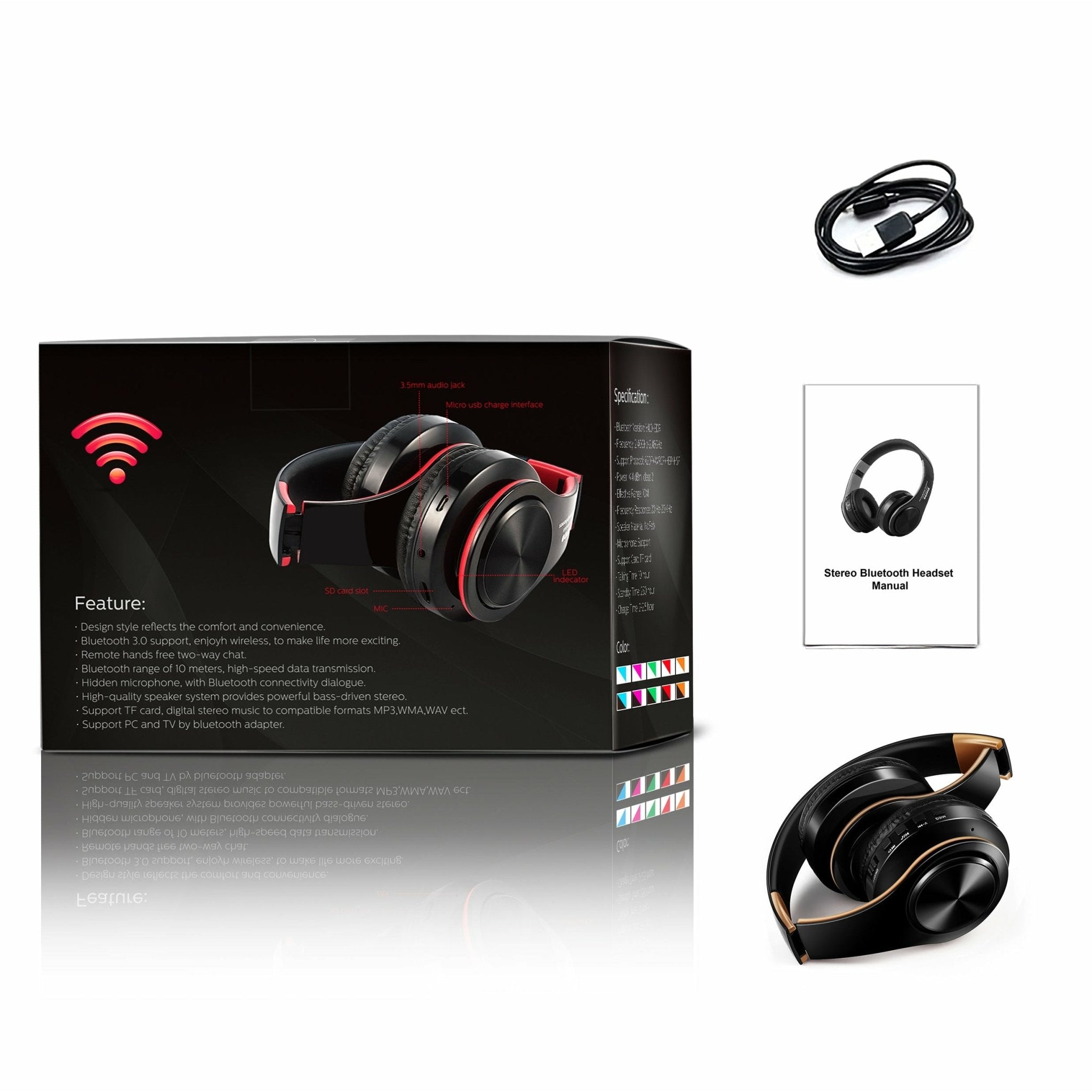 best New Arrival !! Shinning Gold Colors Bluetooth Headphones Wireless Audio & Video shop online at M2K Trends for Bluetooth Earphones & Headphones