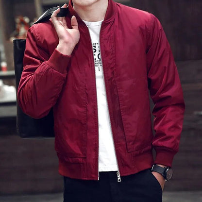 best New Arrival Spring Men's Jackets Solid Fashion Coats Male Casual Slim Stand Collar Bomber Jacket Men Outerdoor Overcoat M-XXXXL shop online at M2K Trends for