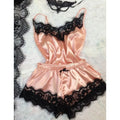best New Arrivals Sexy Lace Satin Pajama Sets Women's Sleepwear Sleeveless Tops+Shorts Sets Pyjama Sets For Women Pijama Nightwear 0 shop online at M2K Trends for