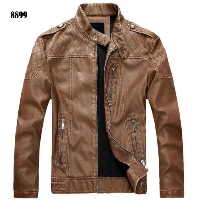 best New arrive brand motorcycle leather jacket men men's leather jackets jaqueta de couro masculina mens leather coats shop online at M2K Trends for Jackets & Coats