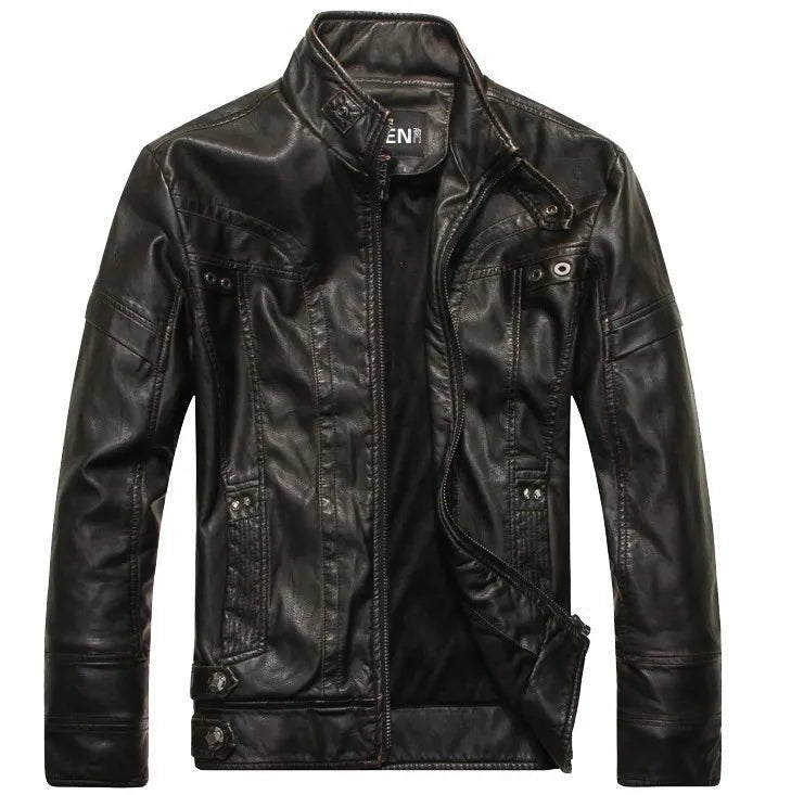 best New arrive brand motorcycle leather jacket men men's leather jackets jaqueta de couro masculina mens leather coats shop online at M2K Trends for Jackets & Coats