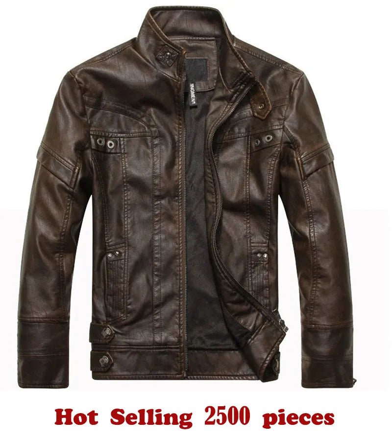 best New arrive brand motorcycle leather jacket men men's leather jackets jaqueta de couro masculina mens leather coats shop online at M2K Trends for Jackets & Coats