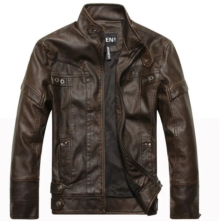 best New arrive brand motorcycle leather jacket men men's leather jackets jaqueta de couro masculina mens leather coats shop online at M2K Trends for Jackets & Coats