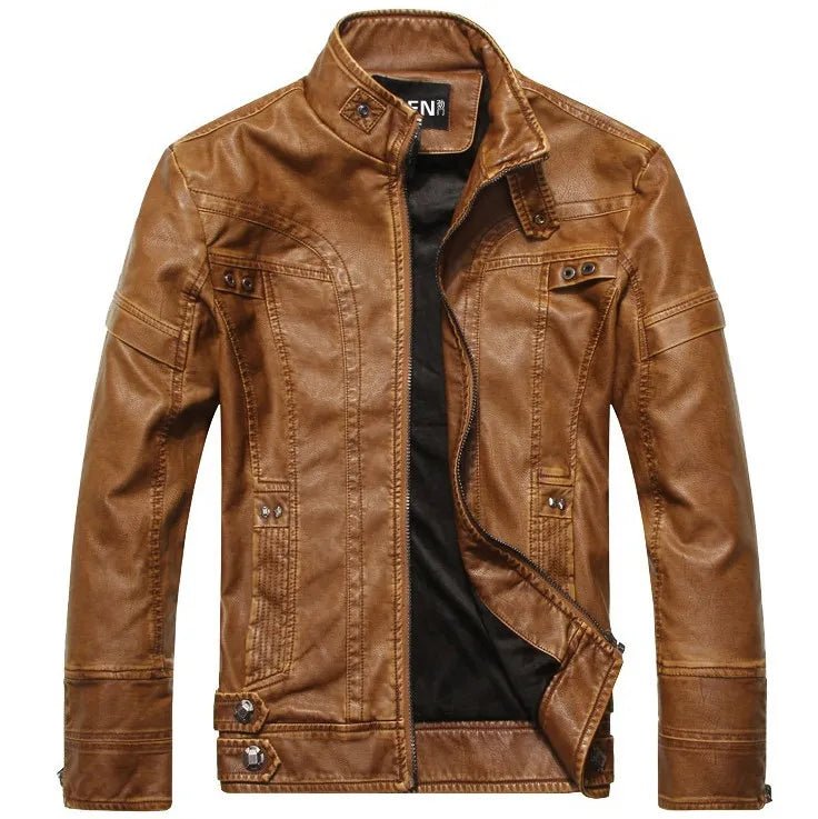 best New arrive brand motorcycle leather jacket men men's leather jackets jaqueta de couro masculina mens leather coats shop online at M2K Trends for Jackets & Coats
