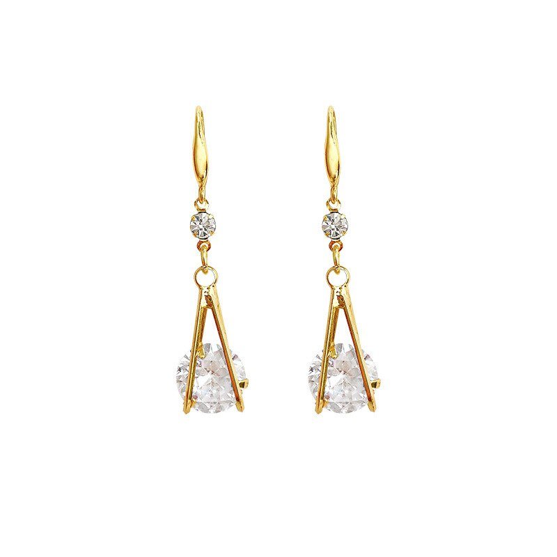 best New Classic Elegant Imitation Dangle Gold Color Earrings For Women Crystal Long Tassel Exquisite Drop Earring Wedding Jewelry ear ring shop online at M2K Trends for