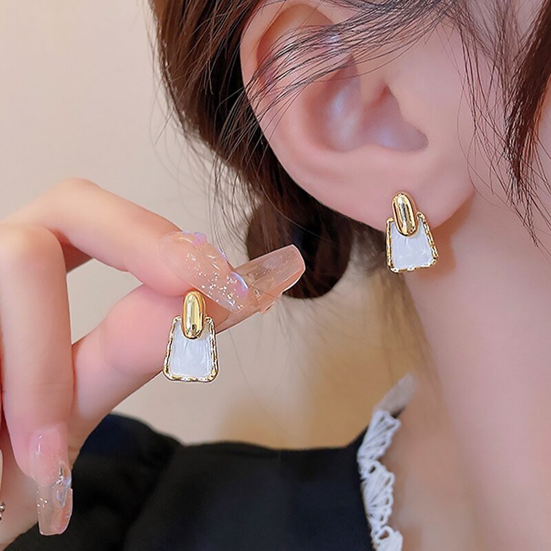 best New Classic Elegant Imitation Dangle Gold Color Earrings For Women Crystal Long Tassel Exquisite Drop Earring Wedding Jewelry ear ring shop online at M2K Trends for