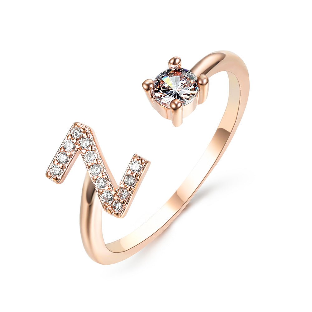 best New Design Adjustable 26 Initial Letter Ring Fashion Jewelry For Women Simple Elegant Jewelry Accessories shop online at M2K Trends for Fashion Jewelry