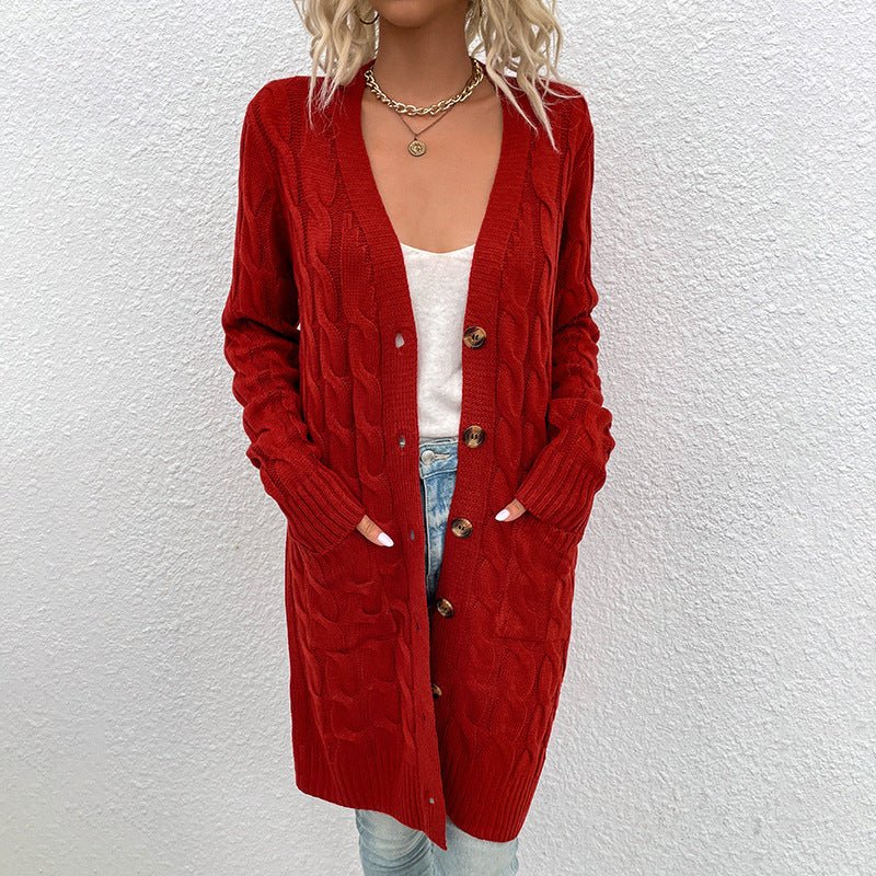 best New Fashion Elegant Autumn Long Jacket Coat Women Ladies Long Sleeve Slim Knitted Cardigan Outwear Sweater Women Plus Size women`s coats shop online at M2K Trends for Women`s Coats