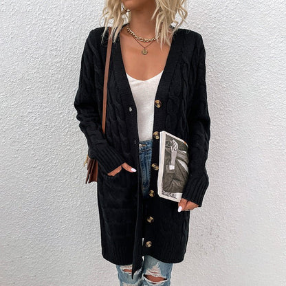 best New Fashion Elegant Autumn Long Jacket Coat Women Ladies Long Sleeve Slim Knitted Cardigan Outwear Sweater Women Plus Size women`s coats shop online at M2K Trends for Women`s Coats