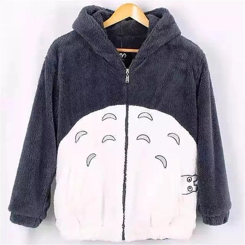 best New Harajuku Totoro Kawaii Hoodie Sweatshirt My Neighbor Coat Cosplay Fleece Overcoat With Ears Harajuku Cute Jackets Christmas shop online at M2K Trends for