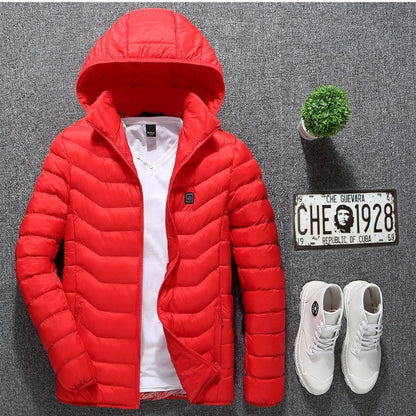 best New Heated Jacket Coat USB Electric Jacket Cotton Coat Heater Thermal Clothing Heating Vest Men's Clothes Winter 0 shop online at M2K Trends for