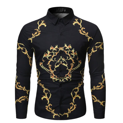 best New Mens Long Sleeve Shirts Slim Fit Casual Shirt For Men Flower Shirt 0 shop online at M2K Trends for