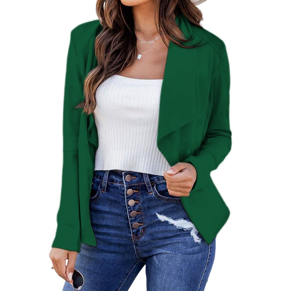 best New Solid Color Casual Business Lapel Short Women's Suit Jacket Jackets & Coats shop online at M2K Trends for