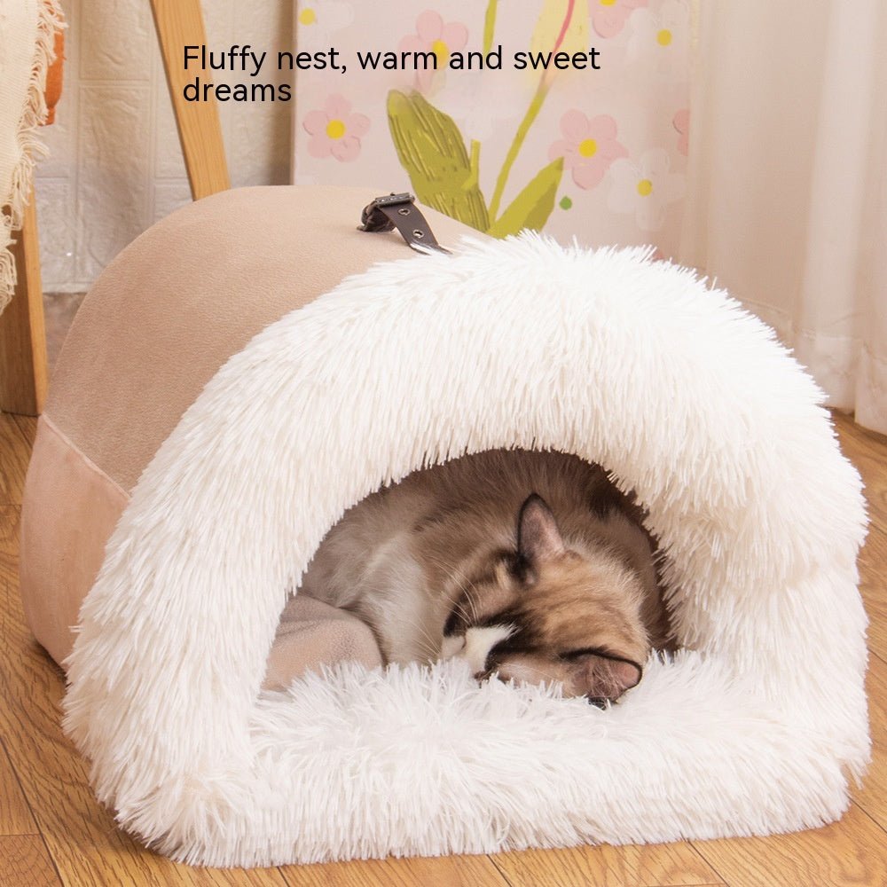 best New Splice Portable Pet Nest Portable Autumn And Winter Warm Dog Nest Moisture-proof Long Fur Cat Nest Cross Border Pet Nest 0 shop online at M2K Trends for