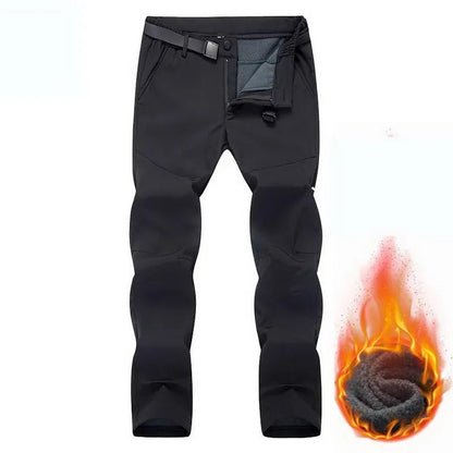 best New Thick Fleece Hiking Pants Mens Winter Outdoor Warm Softshell Male Skiing Waterproof Reflective Trekking Trousers shop online at M2K Trends for