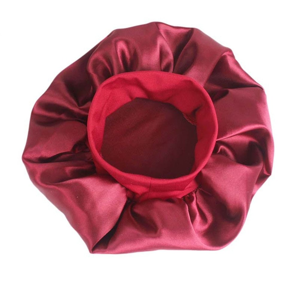 best Newly Women's Satin Solid Sleeping Hat Night Hair Care Bonnet Nightcap For Women Men Unisex Cap 0 shop online at M2K Trends for