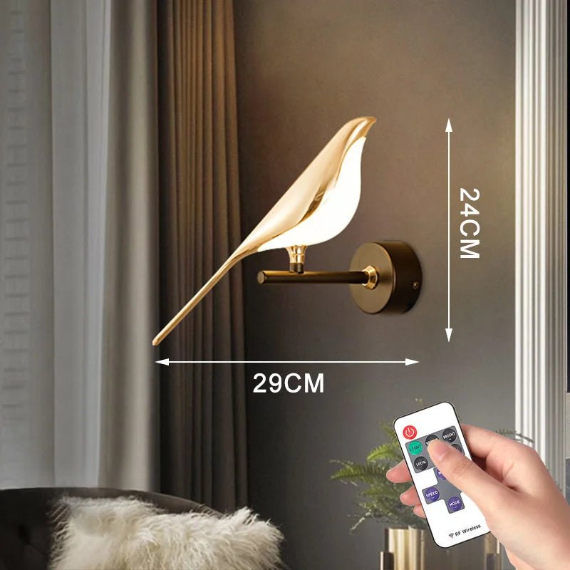 best Nordic Style Art Magpie Bird Lamp LED Wall Lamp Bedroom Bedside Parlor Background Wall Decoration Wall Sconce Indoor Lighting shop online at M2K Trends for
