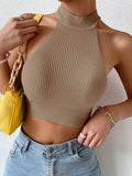 best NORMOV Sexy Casual Tank Top Women Basics Seamless Streetwear Ribbed Knitted Crop Tops Running Workout Fitness Vest Top Female 0 shop online at M2K Trends for