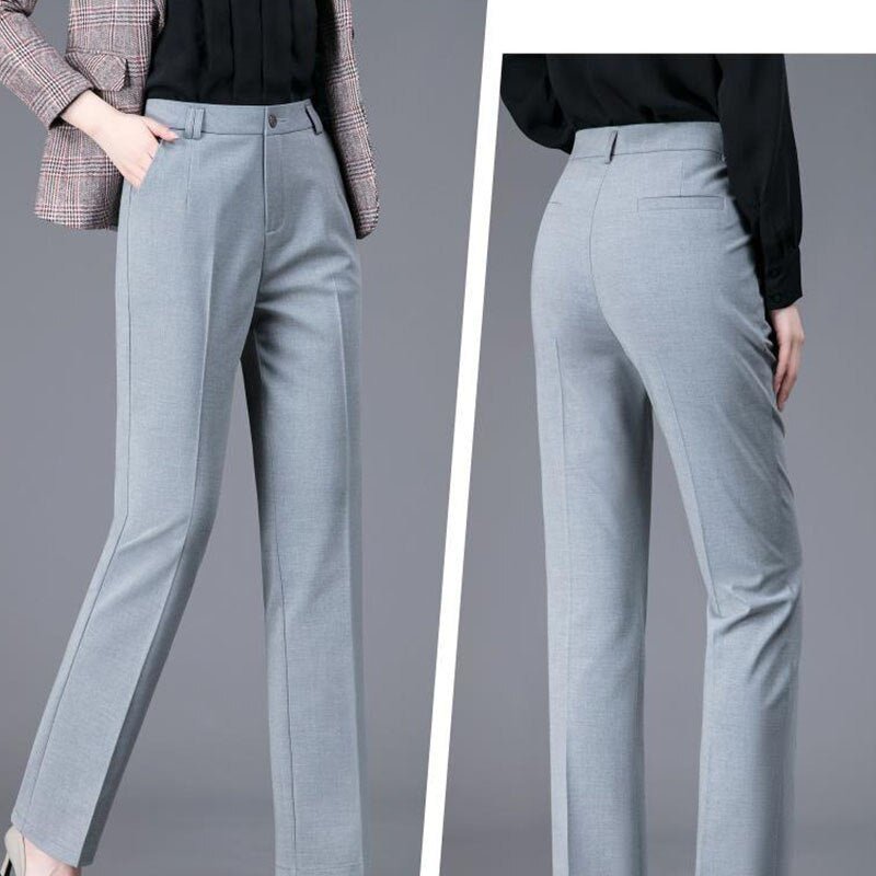 best Office Lady Korean Fashion Straight Pants Spring Autumn Casual High Waist Button Pockets Solid Elegant Women Clothing Trousers 0 shop online at M2K Trends for women pants